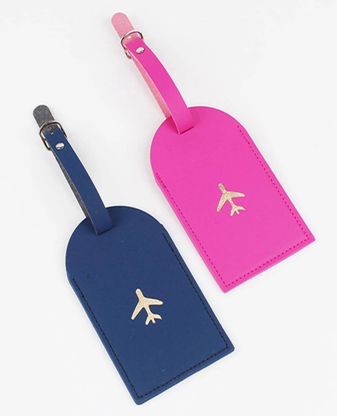 Airplane Leather luggage tag