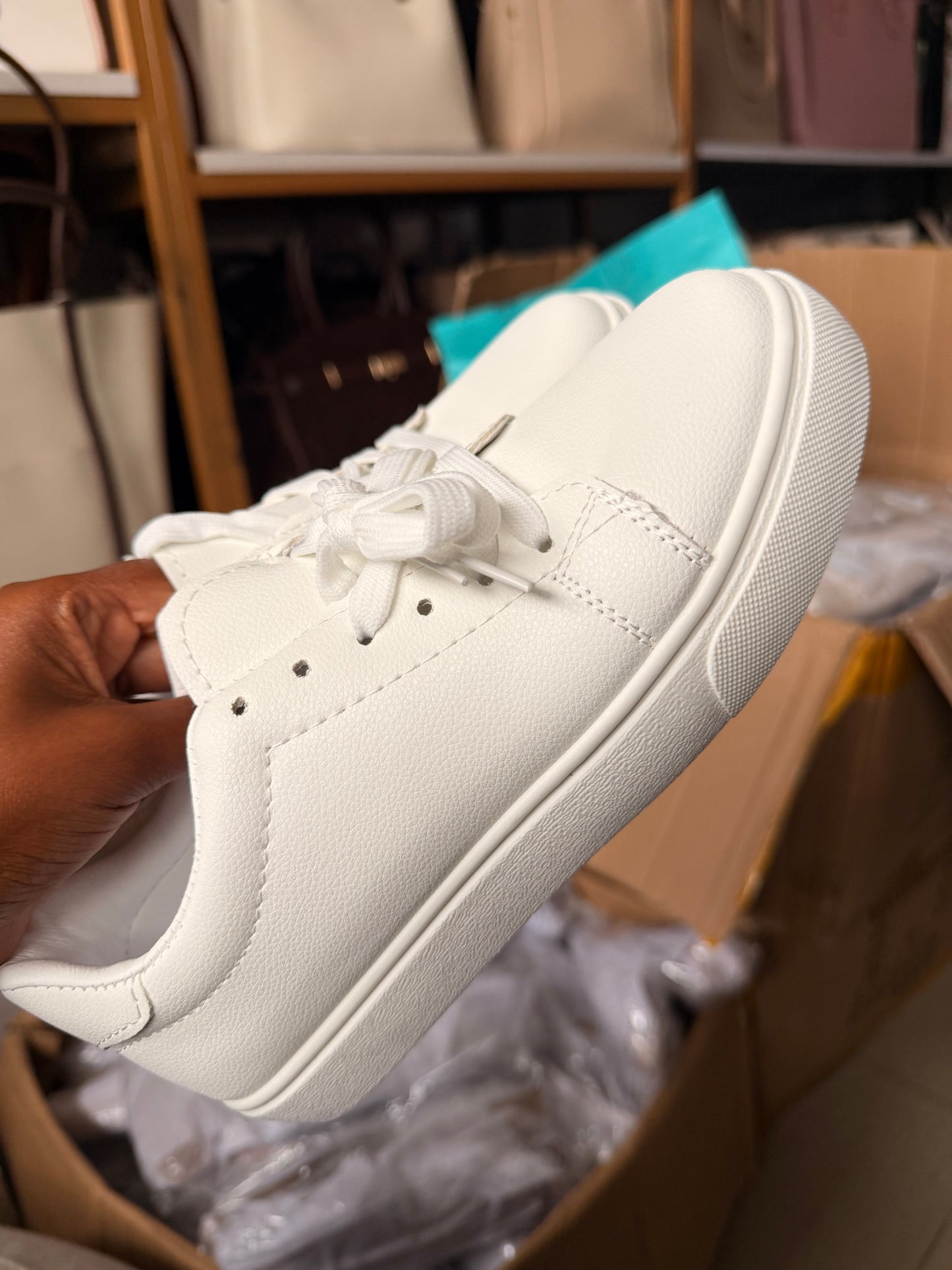 All white sneakers