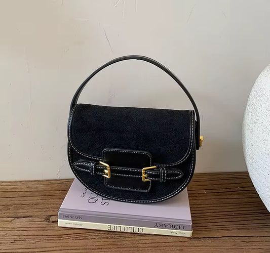 Laurine velvet saddle crossbody bag