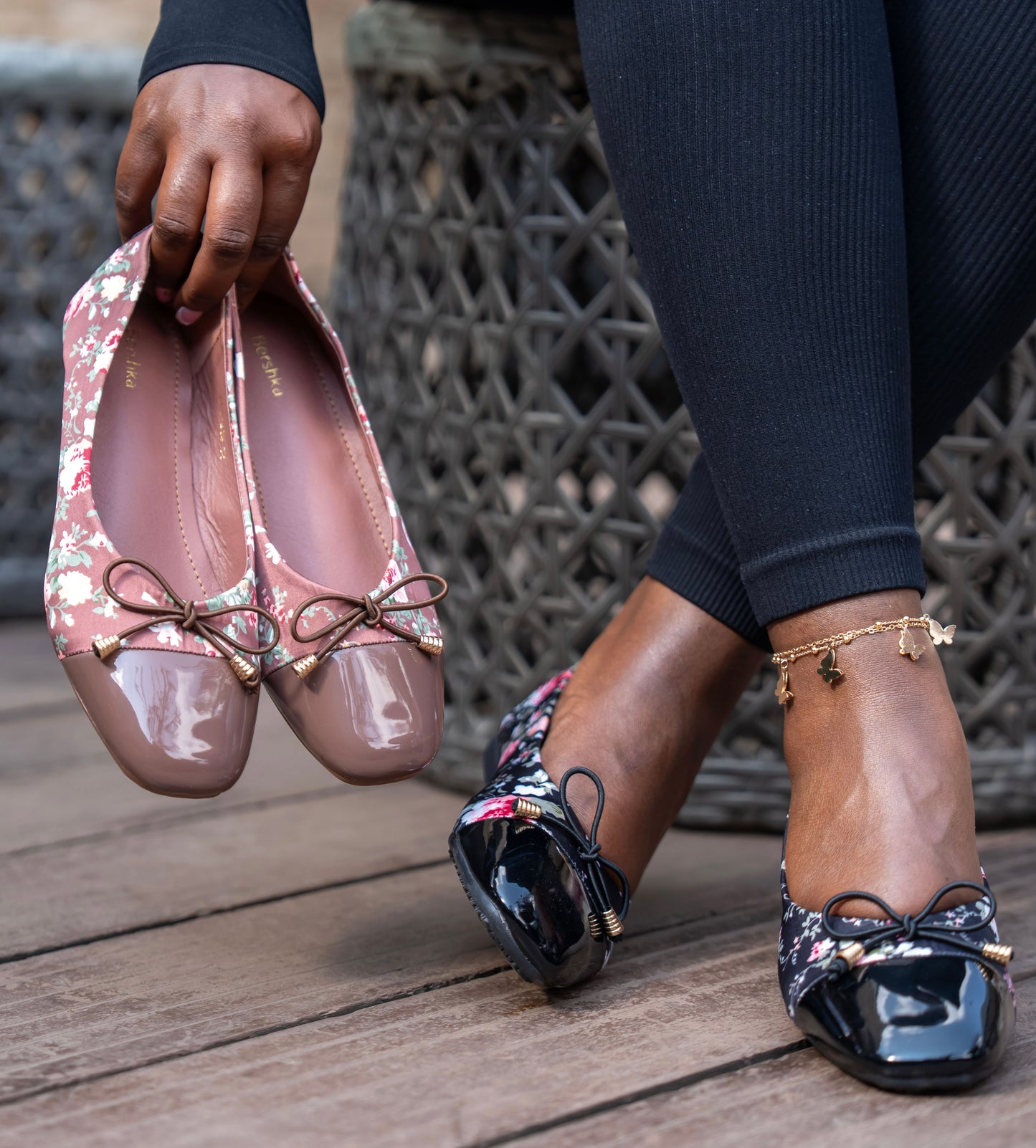 Trisha floral doll/flat shoes