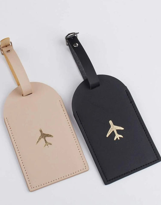 Leather luggage tag