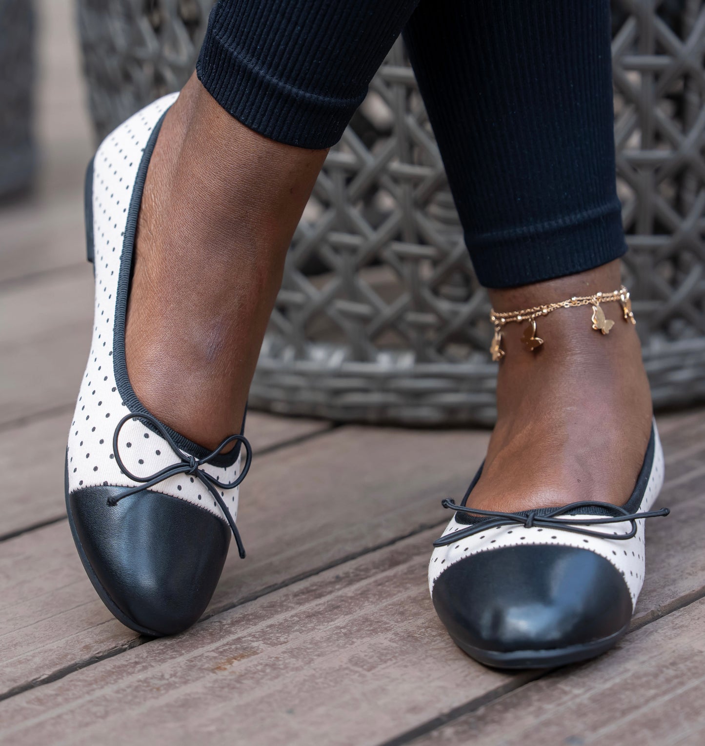 Pola dot doll/flat shoes