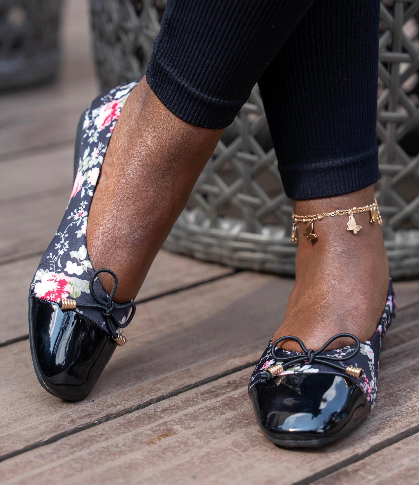 Trisha floral doll/flat shoes