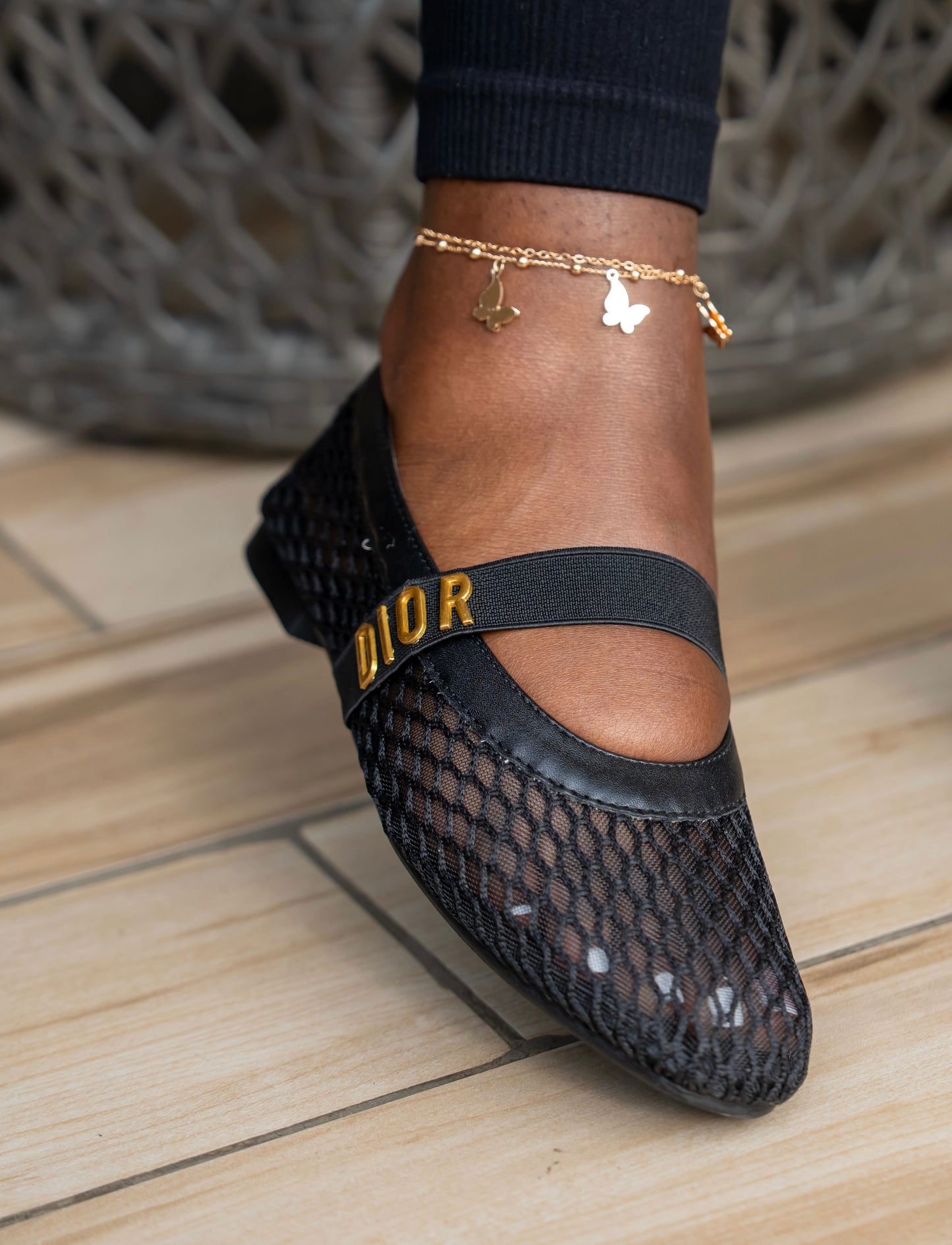 Diorr ballerina mesh flats