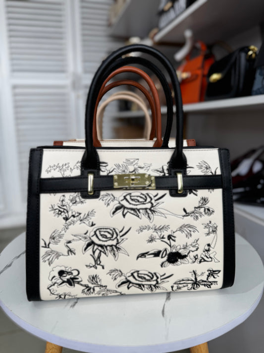 Floral midi handbag