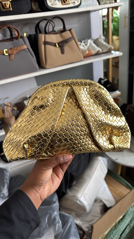 Madeline gold clutch bag