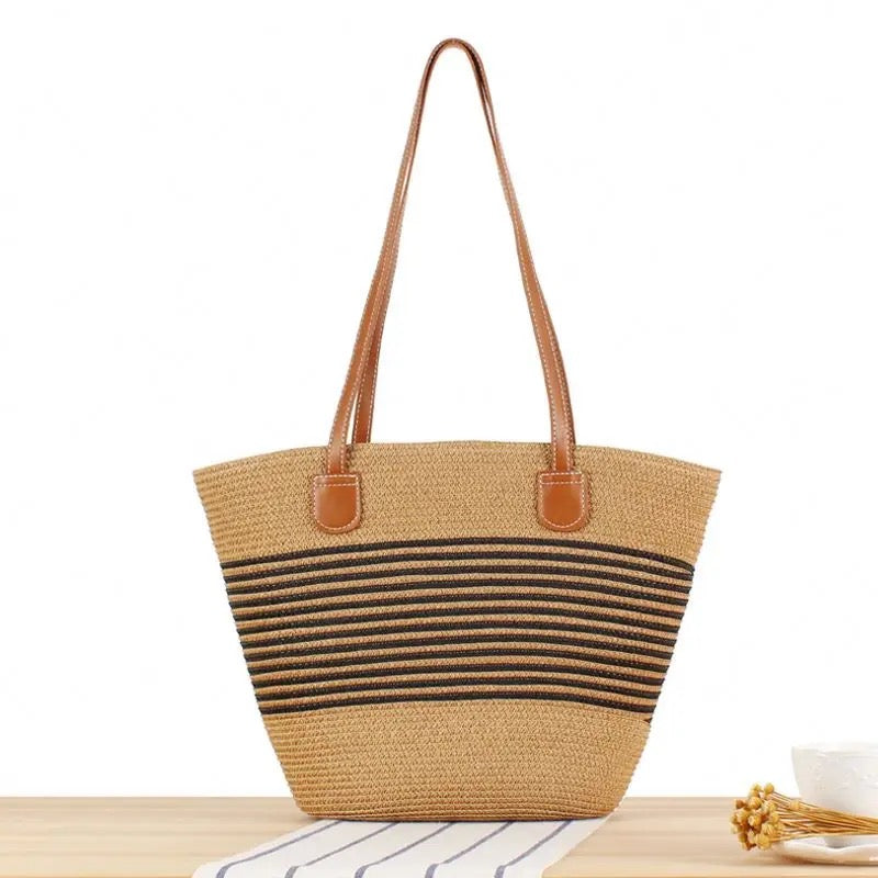 Lily straw beach bag