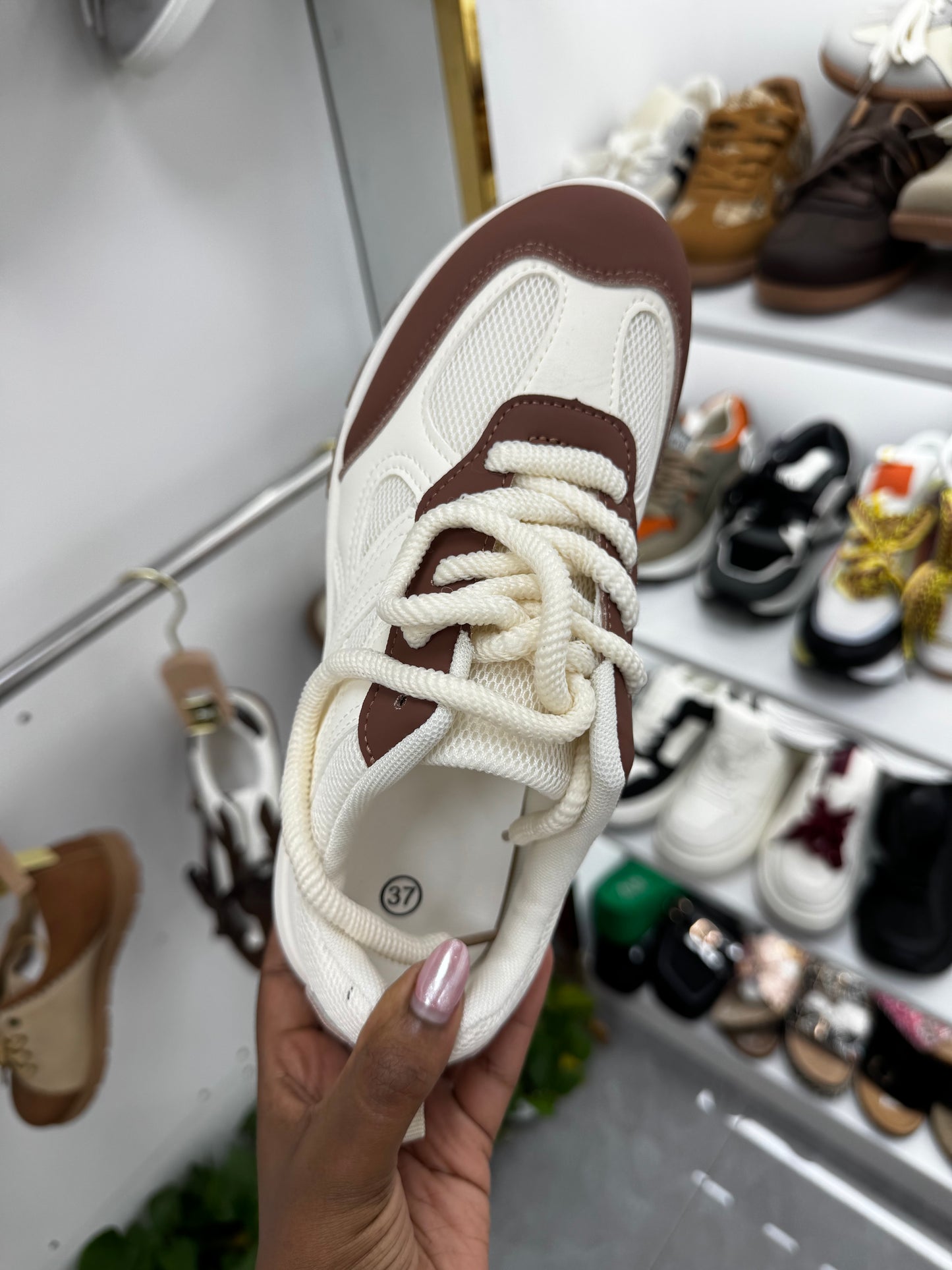 Brown and beige sneaker