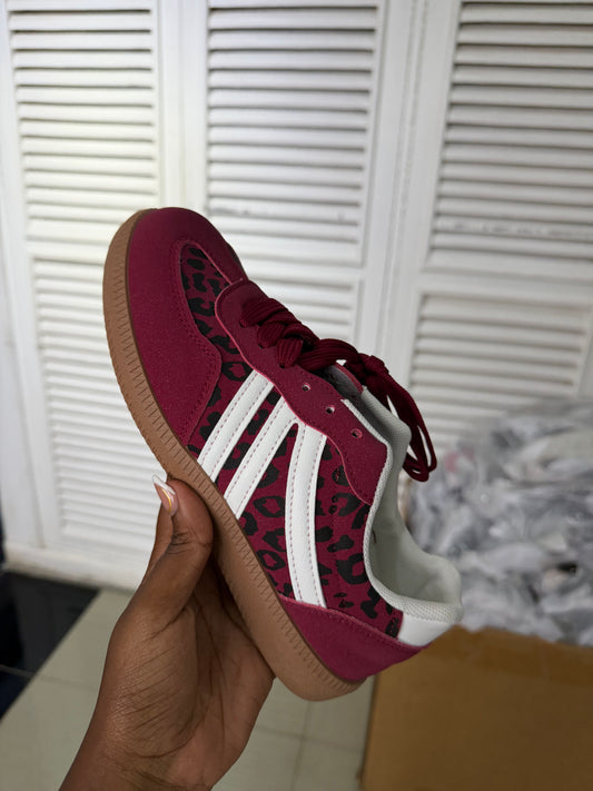 Cheetah print sneakers (BURGUNDY)