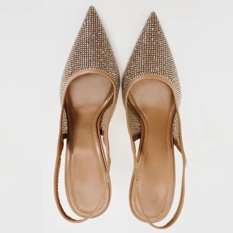 Lily nude mule heels