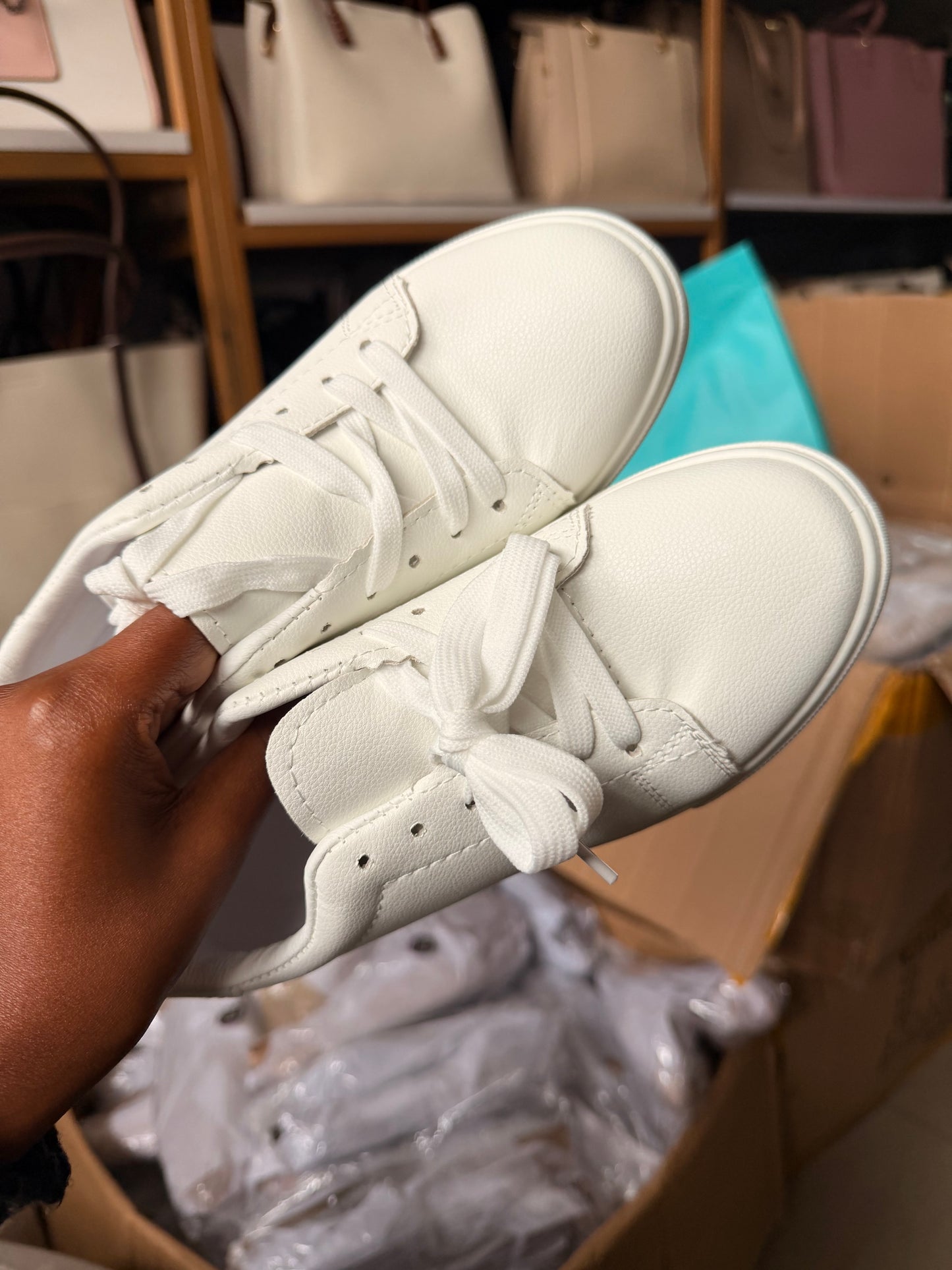 All white sneakers