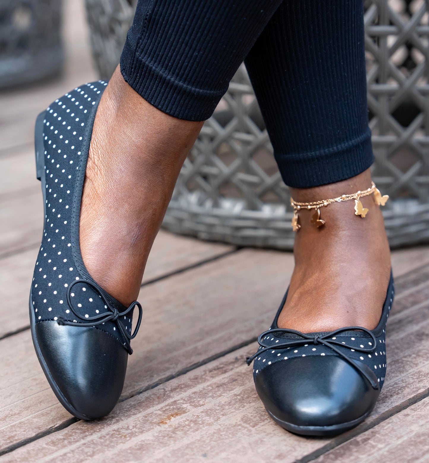 Pola dot doll/flat shoes