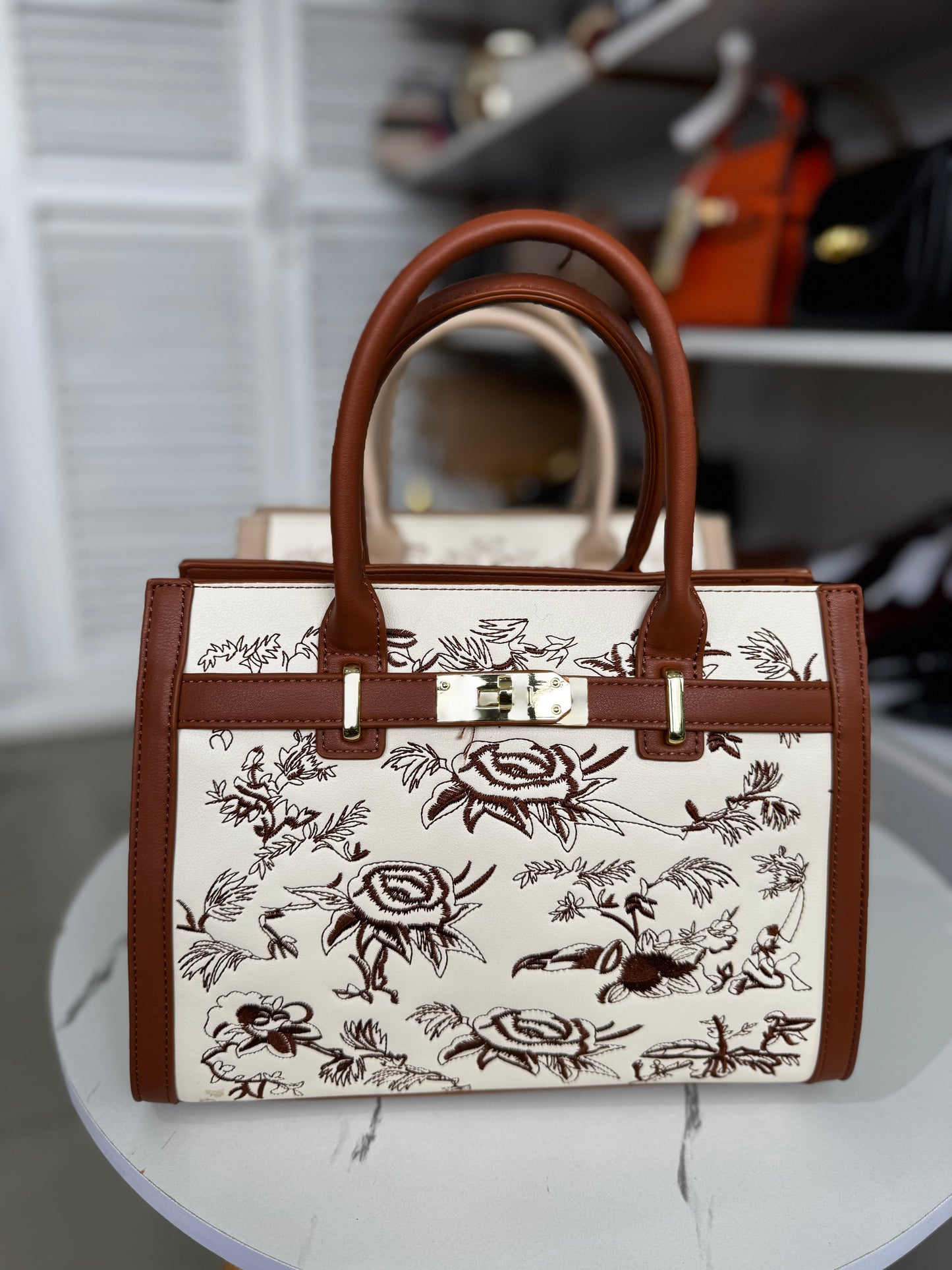 Floral midi handbag