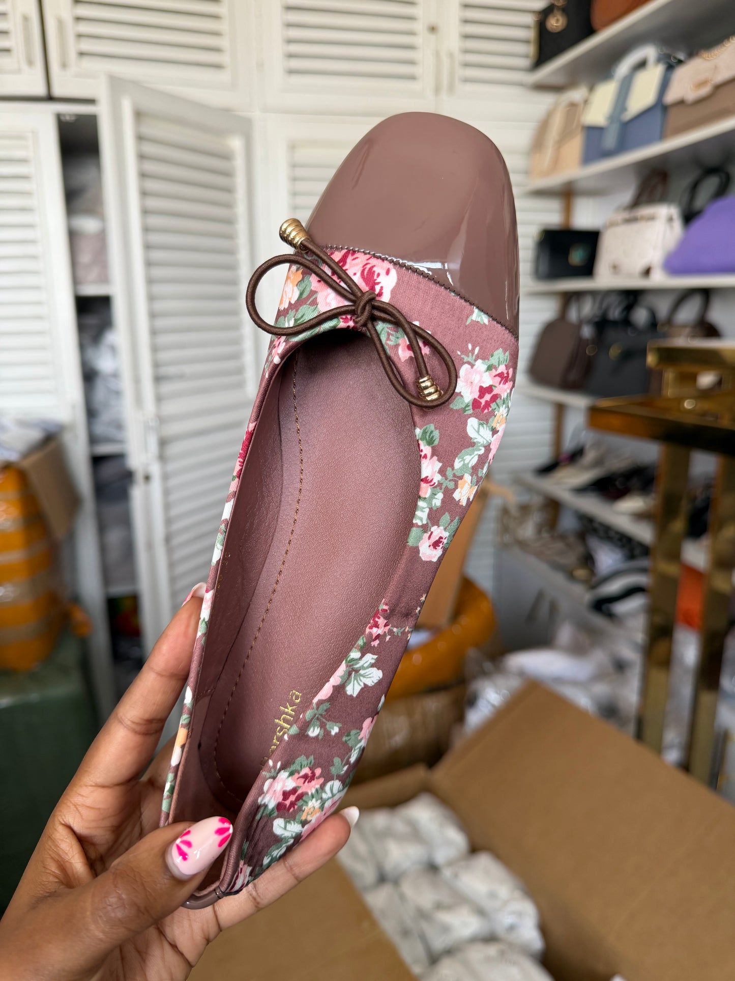 Trisha floral doll/flat shoes
