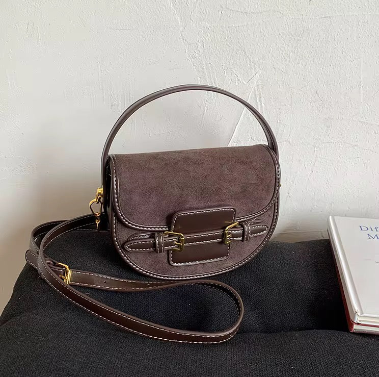 Laurine velvet saddle crossbody bag