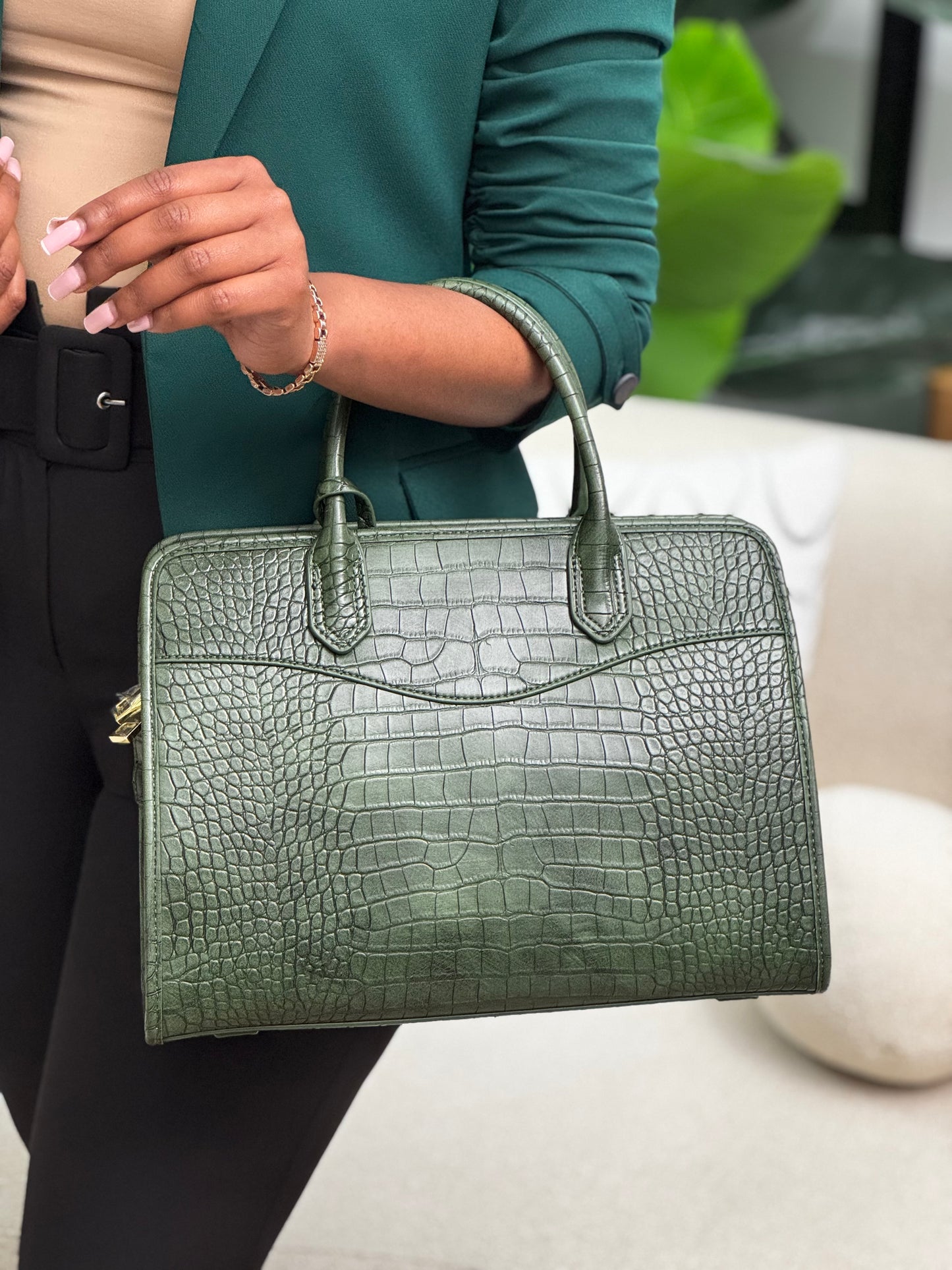 Karl croc print handbag