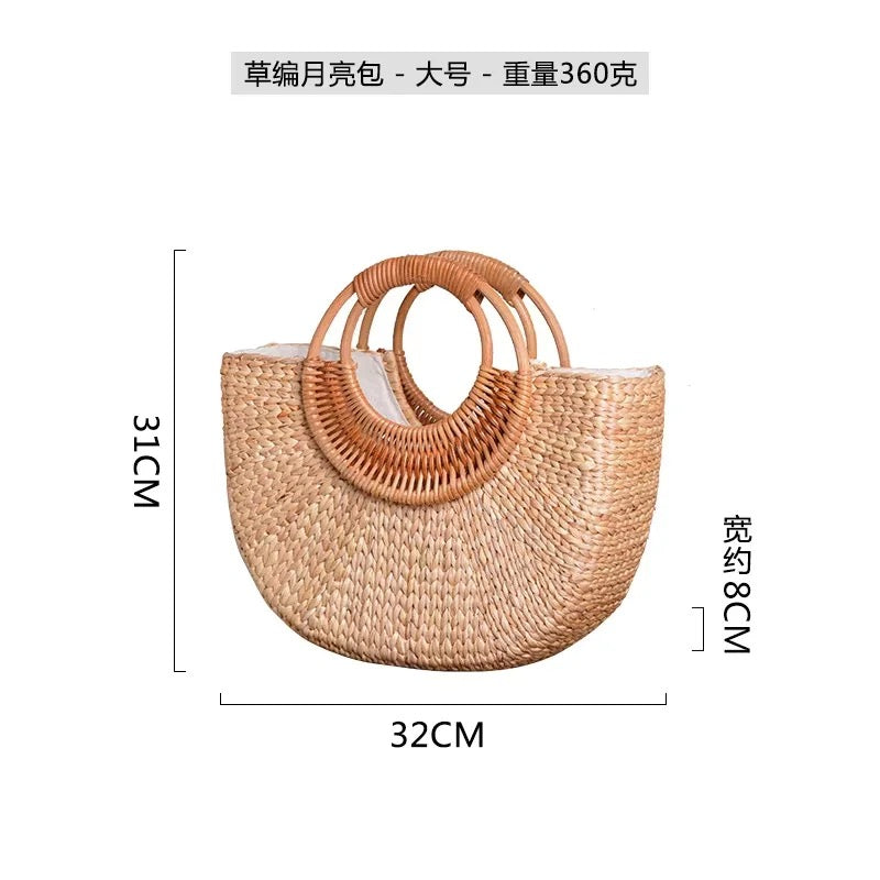 Tory rattan beach bag