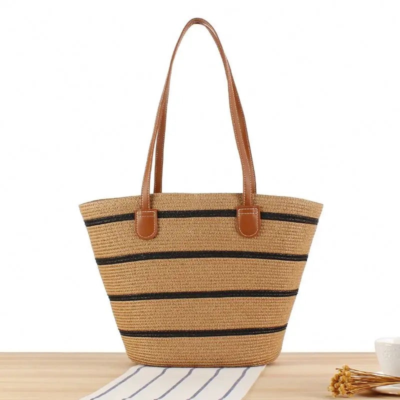 Lily straw beach bag