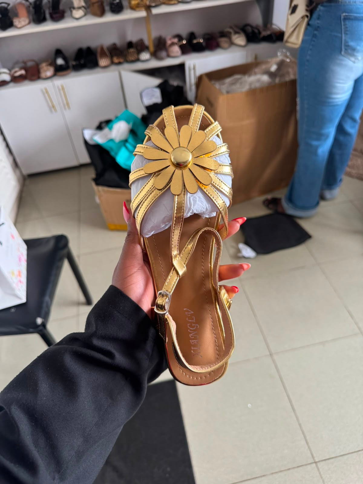 Laissa flowered flat shoes