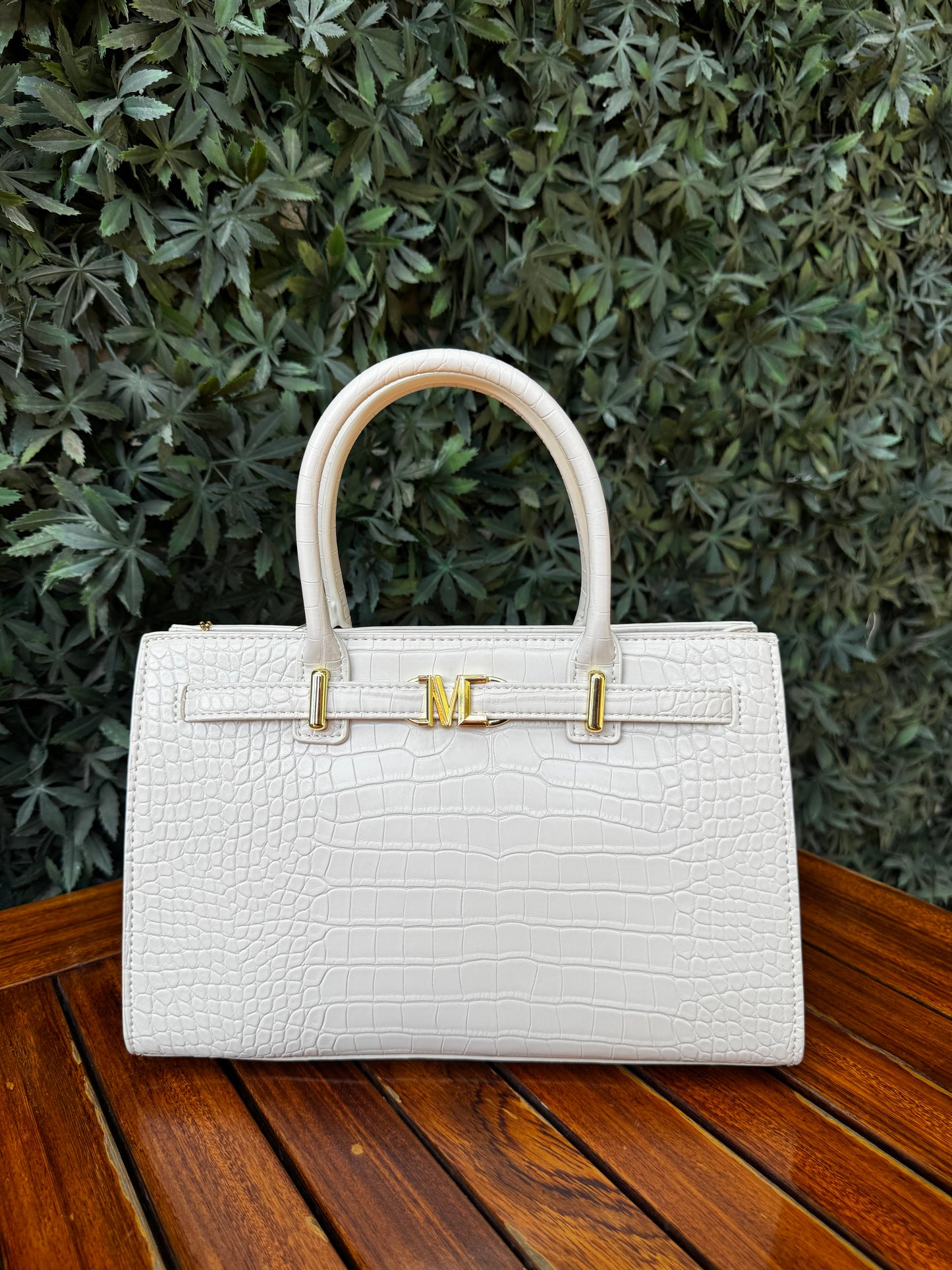 Palmer croc print midi handbag