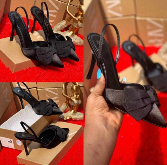 Mariah bow mule heels