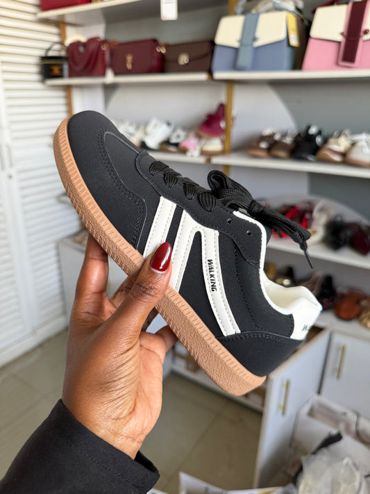 Black with white stripes sneaker