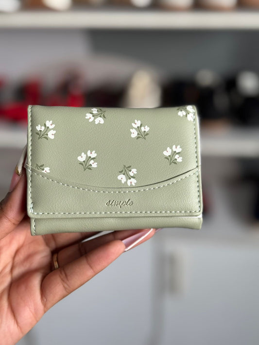 Floral mini wallet (white flower)