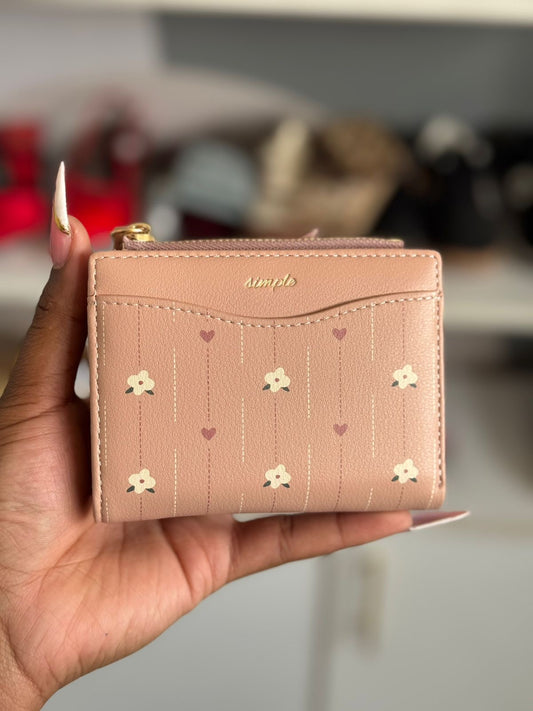 Floral mini wallet with lanyard and coin purse