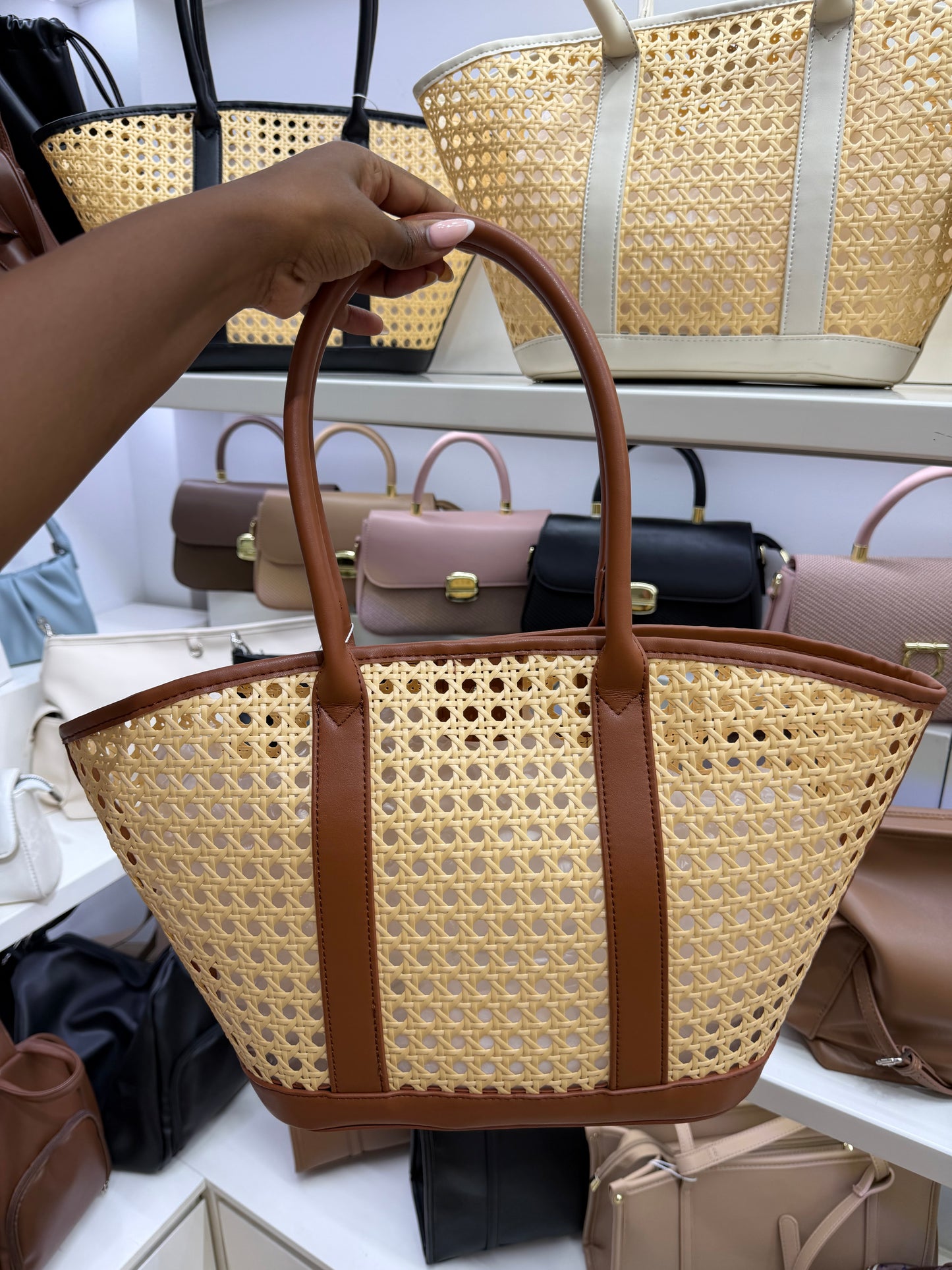 Beach mesh Straw bag