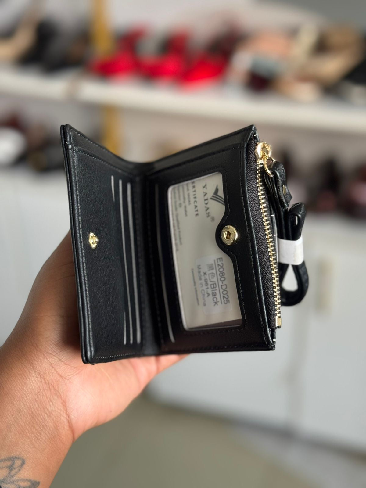 Floral mini wallet with lanyard and coin purse