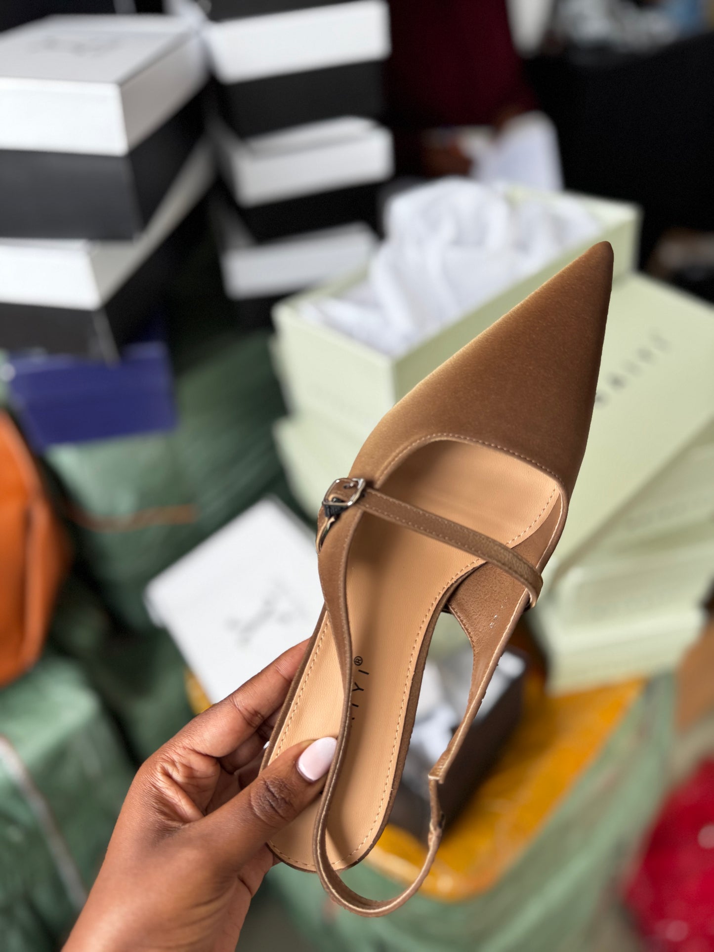 Lavendar double padded heels