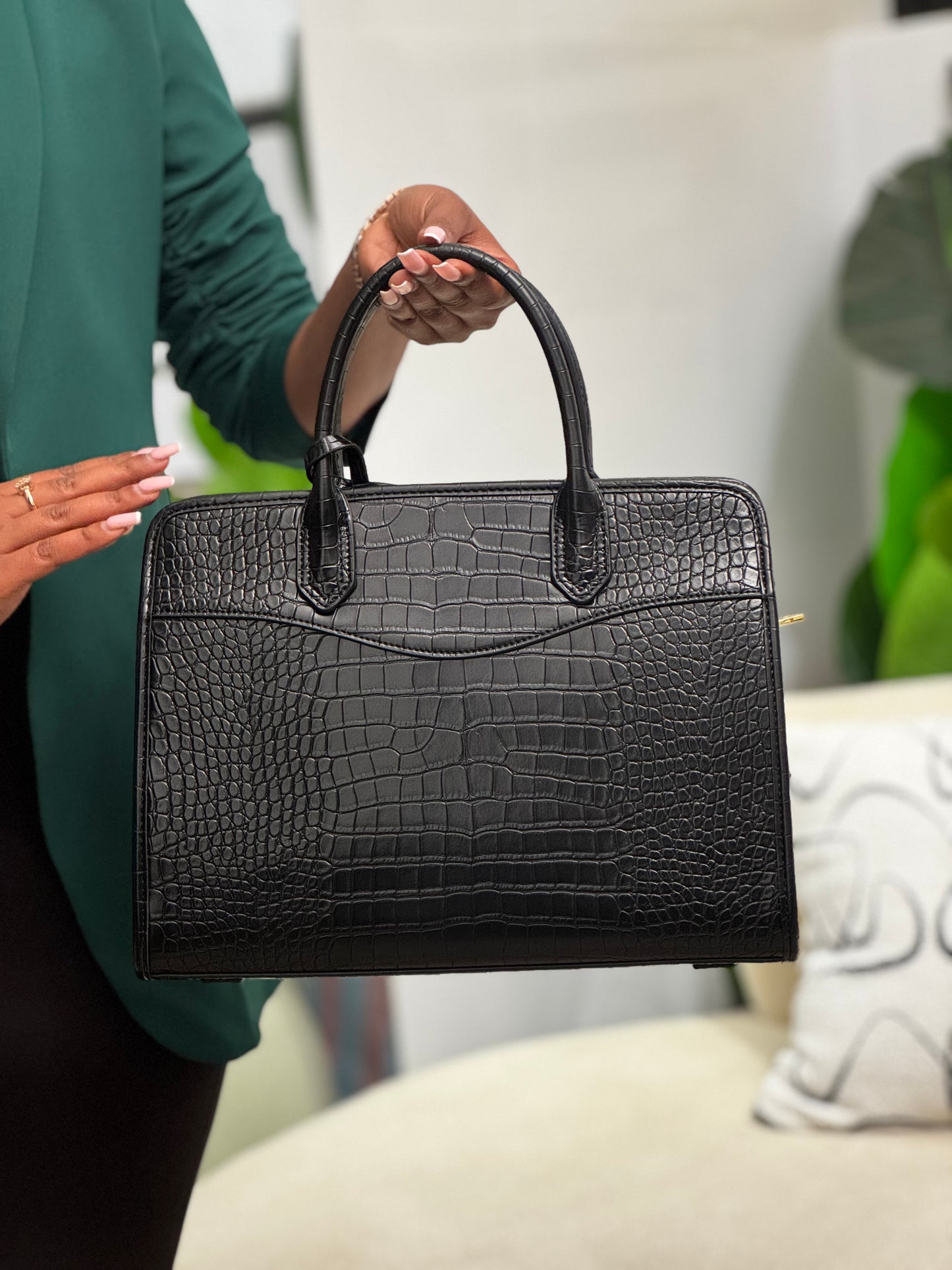 Karl croc print handbag