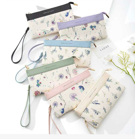 Long floral coin purse (partitioned)