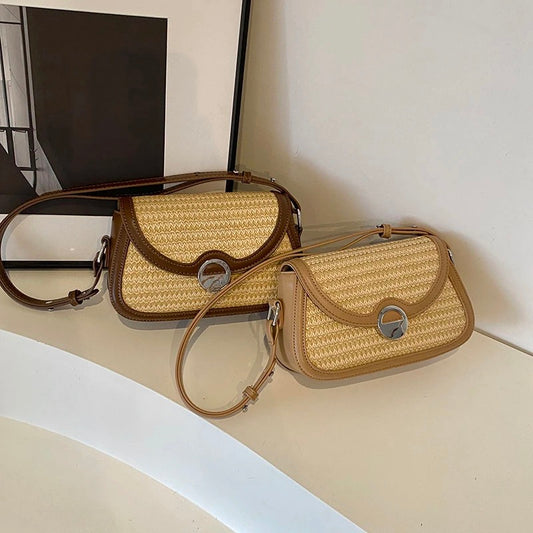 Straw crossbody bag