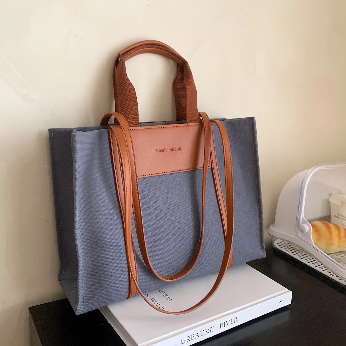 CK canvas tote bag