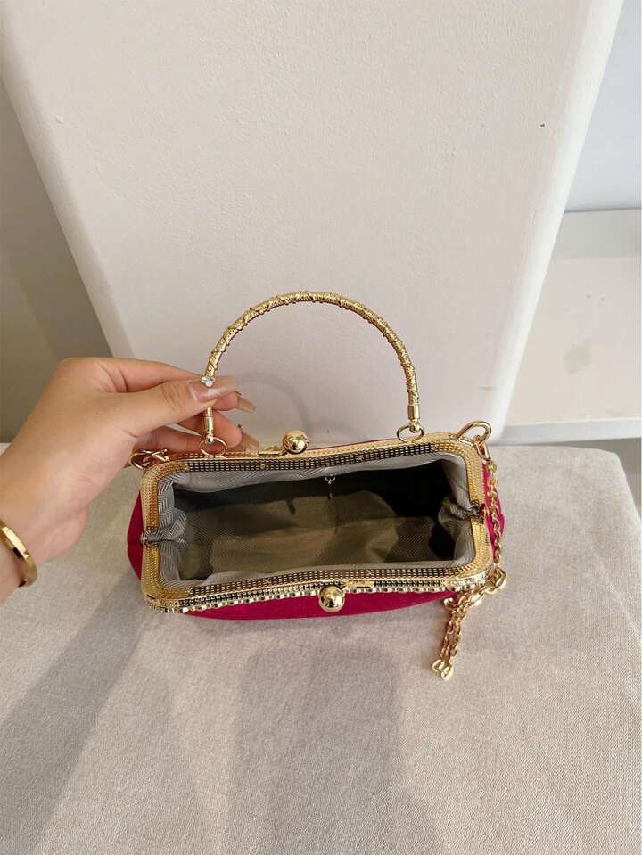 Velvet clutch bag