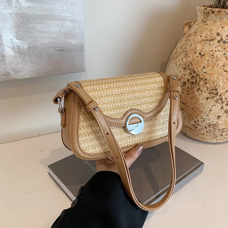 Straw crossbody bag