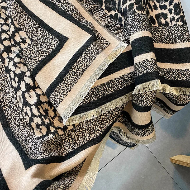 Leopard print cashmere scarves