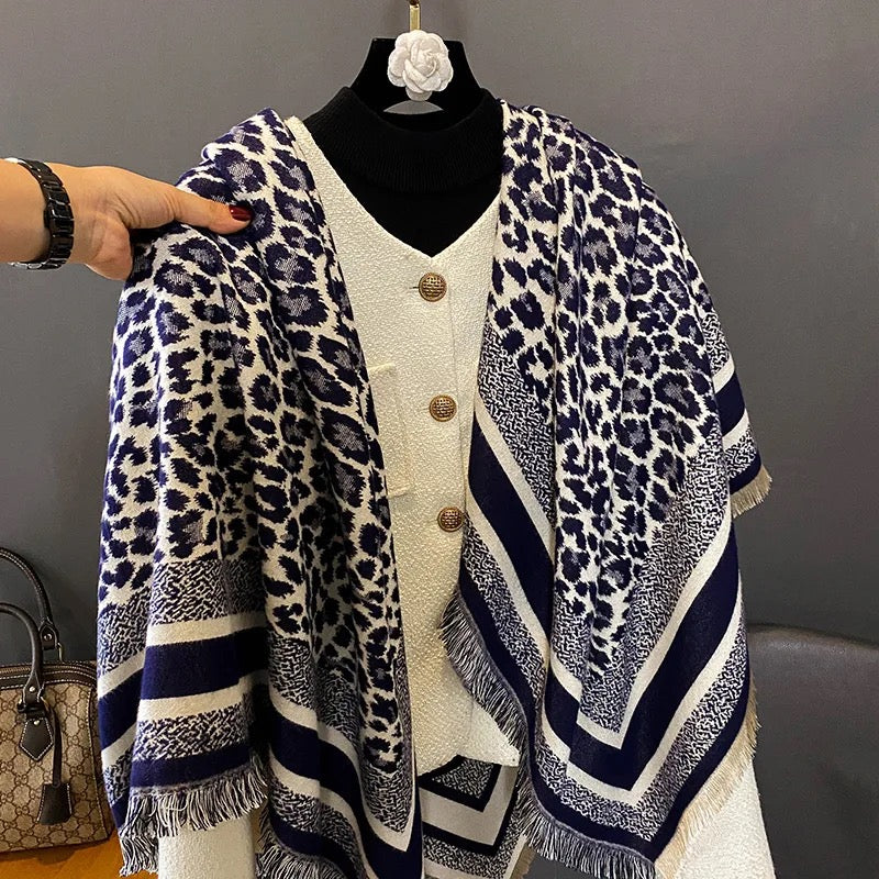 Leopard print cashmere scarves