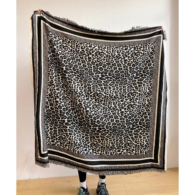 Leopard print cashmere scarves